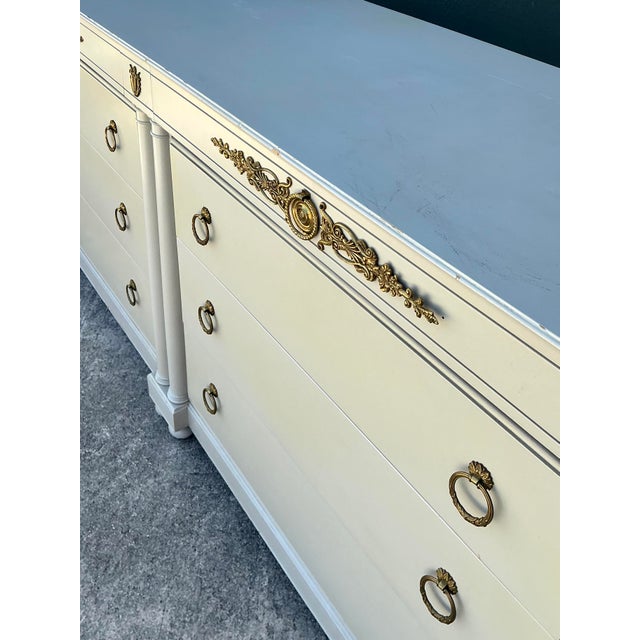 Wood Vintage Neoclassical John Stuart for Johnson Furniture Double Dresser For Sale - Image 7 of 12