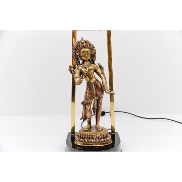 Vintage Tara Buddha Statue Table Lamp, 1960s For Sale - Image 10 of 17