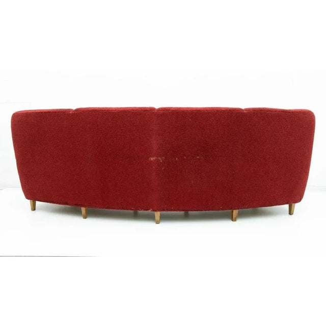 Curvo Sofa Four Places Mid-Century Modern in Velvet, Italy, 1950s For Sale - Image 9 of 10