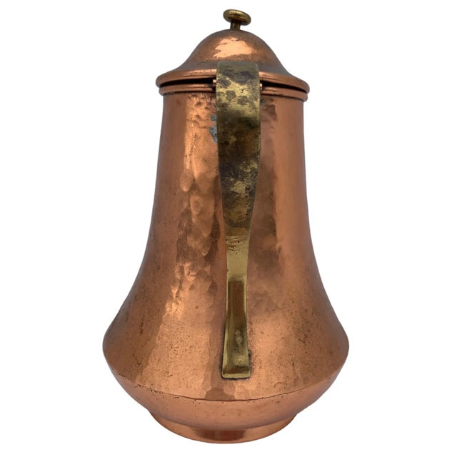 1970s Vintage Hand Hammered Copper Tea Pot For Sale - Image 5 of 10