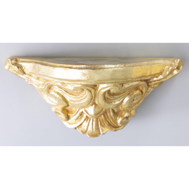 1900 - 1909 Antique Italian Florentine Giltwood Brackets, Circa 1900 - A Pair For Sale - Image 5 of 9