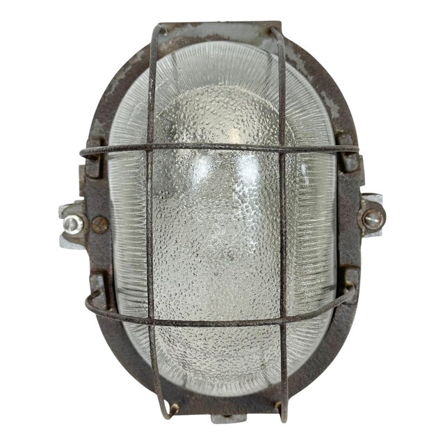 Vintage Industrial Cast Iron Wall Light, 1960s For Sale