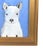 Charming folk art: dog puppy portrait study, oil painting on stretched artist canvas. Unsigned. Included are the antiqued-...