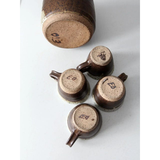 Vintage Japanese Studio Pottery Tea Set - 5 Pc For Sale - Image 6 of 12