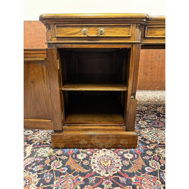 English Chesterfield Desk with Brown Leather For Sale - Image 13 of 18