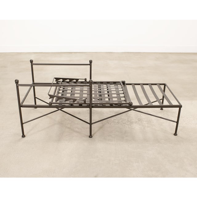 Bronze Set of Three Mario Papperzini Style Wrought Iron Chaise Longues For Sale - Image 8 of 18