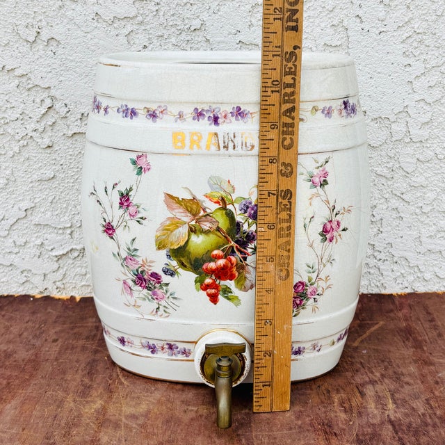 Antique English Staffordshire Brandy Ceramic Barrel Dispenser, Circa 1900 For Sale - Image 14 of 14