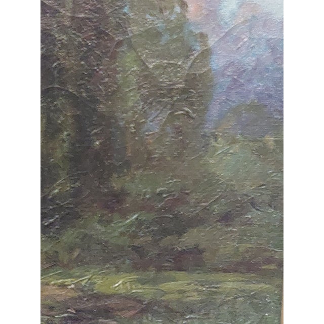 1920s Antique California Artist Ralph Davison Miller Oil Painting Housed in a Carved Frame For Sale - Image 5 of 18