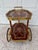 Mid-Century Traditional Wood and Brass Tea Cart With Floral Detail For Sale - Image 9 of 14