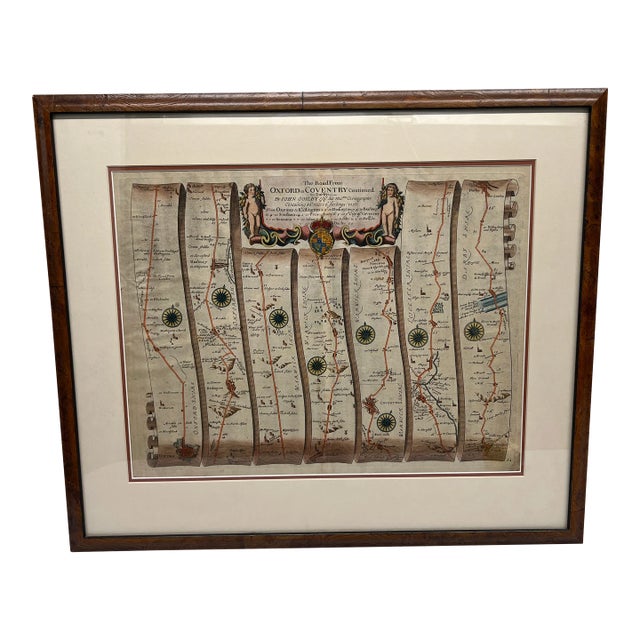 John Ogilby Oxford to Salisbury Road Map #82 Circa 1675 For Sale