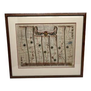 John Ogilby Oxford to Salisbury Road Map #82 Circa 1675