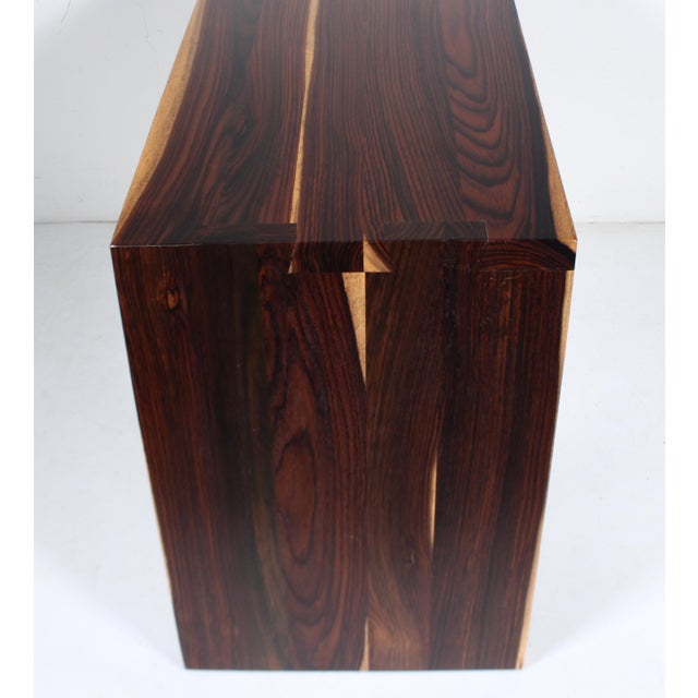 Modern Parsons Style Cocobolo Desk, Handcrafted, 1980s For Sale - Image 13 of 17