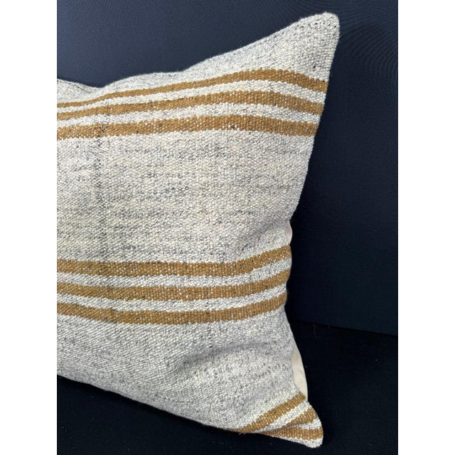 Contemporary Turkish Hemp Pillow Cushion Natural Beige Yellow Cushion Cover 20x20 For Sale - Image 3 of 4