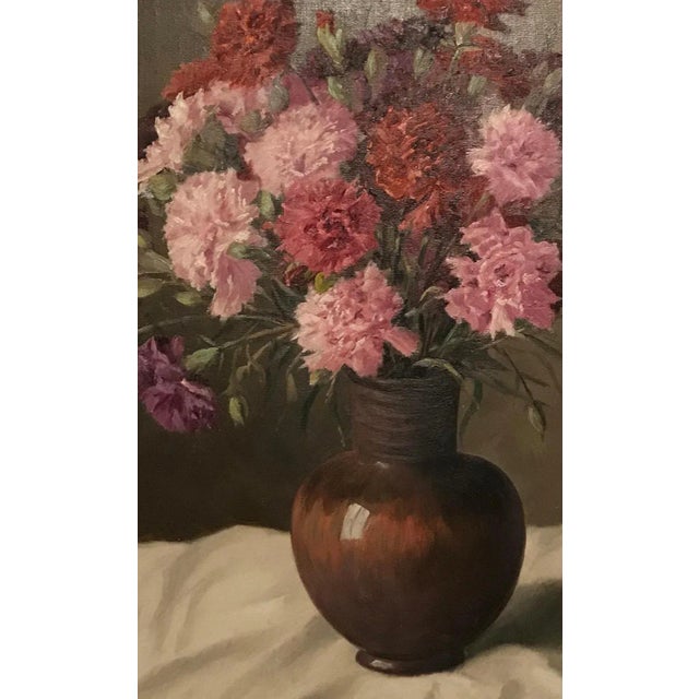 Albert Duplain, Bouquet of Flowers, Oil on Canvas, 1960s For Sale - Image 4 of 6