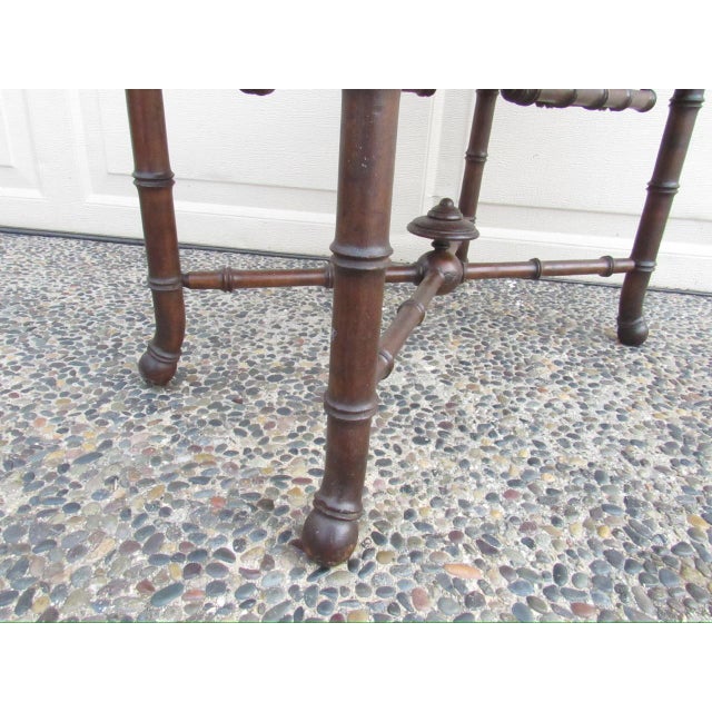 Antique French Faux Bamboo Stool For Sale - Image 17 of 17