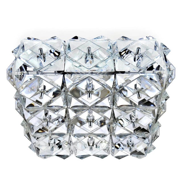 Mid-Century German Ceiling Lamp in Crystal & Chrome from Kinkeldey, 1970s For Sale - Image 13 of 13