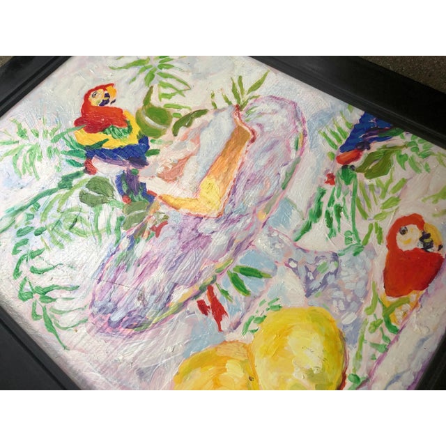 Paint Parrot and Lemon Meringue Still Life Oil Painting For Sale - Image 7 of 13