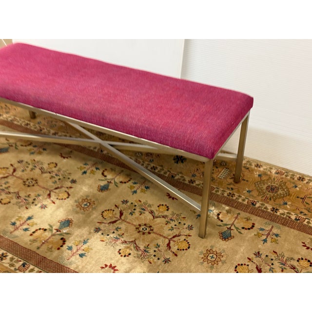 Textile Lee Industries Bench, Berry For Sale - Image 7 of 12