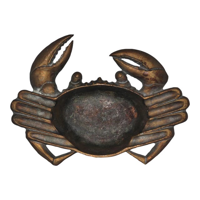 Mid-Century Modern Bronze Japanese Crab Dish For Sale