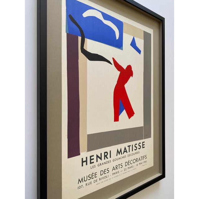 Henri Matisse Vintage 1961 Mourlot Fine Art Lithograph Print Framed Mid Century Modernist Paris Exhibition Poster " Le Danseur " 1937 For Sale In Kansas City - Image 6 of 14