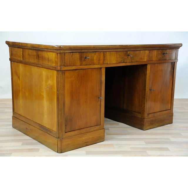 Vintage Blond Walnut Desk For Sale - Image 16 of 16