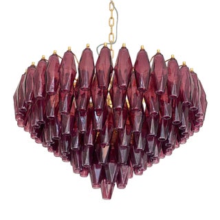 Violet Poliedri Murano Glass Chandelier by Simoeng For Sale