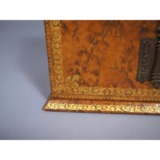 French Early 1900s French Embossed Leather Letter Box For Sale - Image 3 of 18