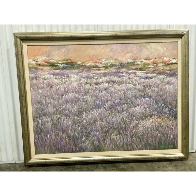 Purple Vintage Impressionist Framed Oil Painting For Sale - Image 8 of 9