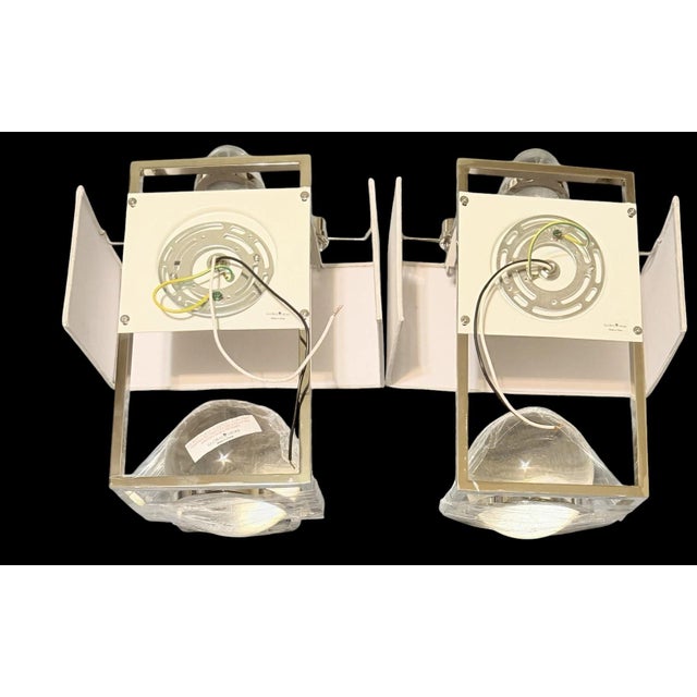 Global Views Fortune Teller Sconces Pair New Polished Stainless Steel $1,000 Brand new open box, unused, box has been...