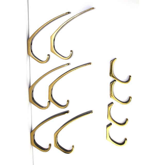 Metal Brass Hooks in the Style of Carl Auböck, 1950s, Set of 10 For Sale - Image 7 of 10