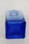 Blue Cobalt Blue Vase Squared Glass W Ombre Gradient Mid Century Modern Bottle 4744b For Sale - Image 8 of 10