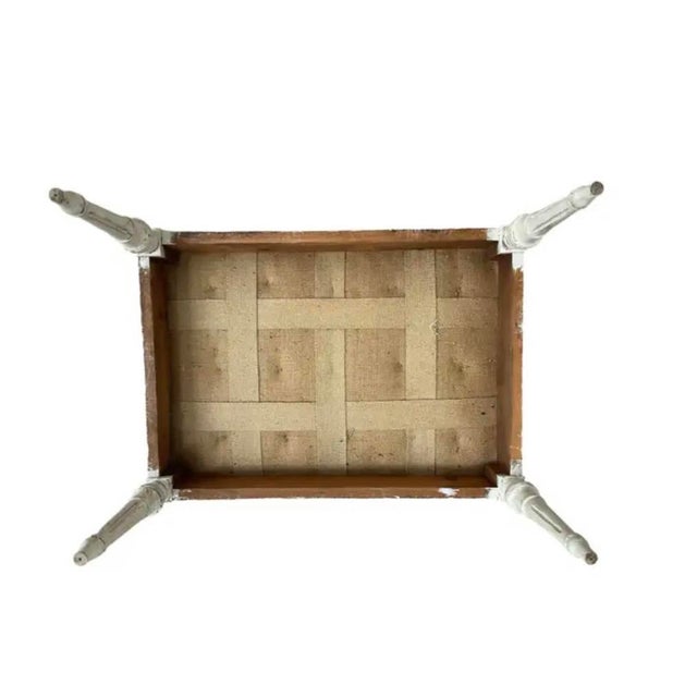 Antique Gustavian Painted and Upholstered Stool For Sale In Tampa - Image 6 of 8