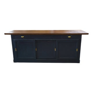 Vintage Pine Sliding Door Counter, 1950s For Sale