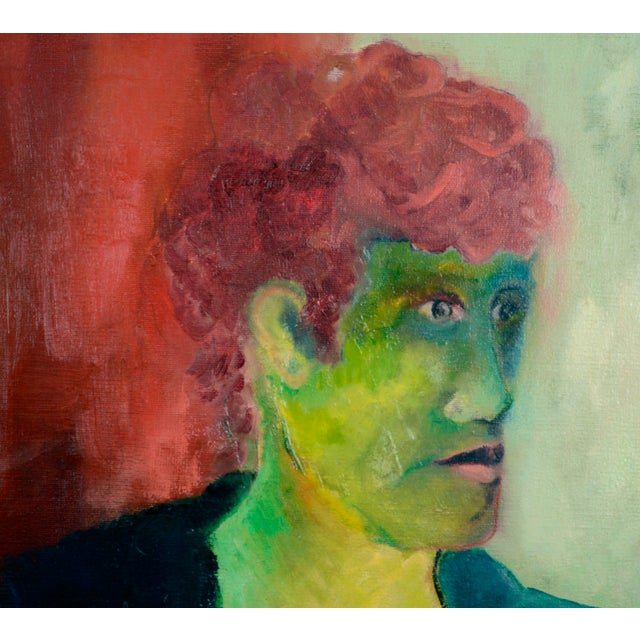 Contemporary 1960s Mid-Century Fauvist Portrait of a Man Oil Painting by Sydney Helfman For Sale - Image 3 of 6