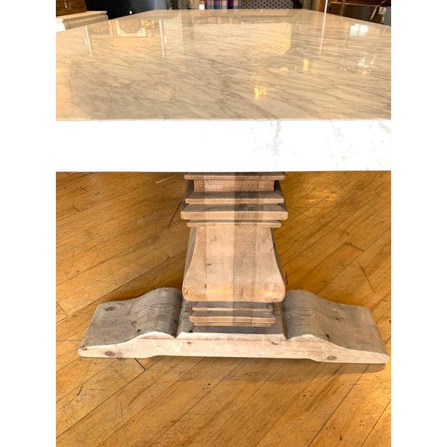 Rustic Restoration Hardware Marble Trestle Dining Table ...