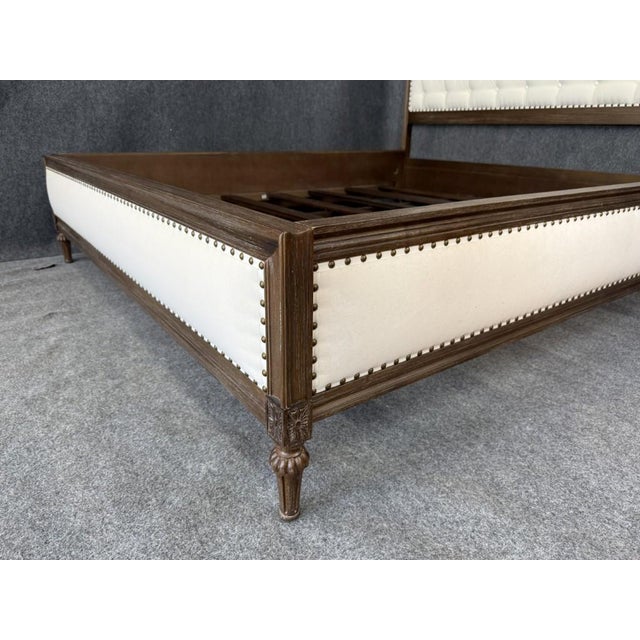 Restoration Hardware Maison Collection Fabric Diamond-Tufted California King Bed Frame For Sale - Image 10 of 14