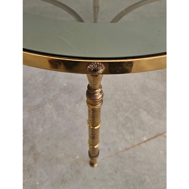 Metal Hollywood Regency Gilt Bronze Circular Coffee Tables from Maison Charles, 1960s For Sale - Image 7 of 12