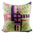 Artist Quilted Green & Pink Monoprint Pillow For Sale