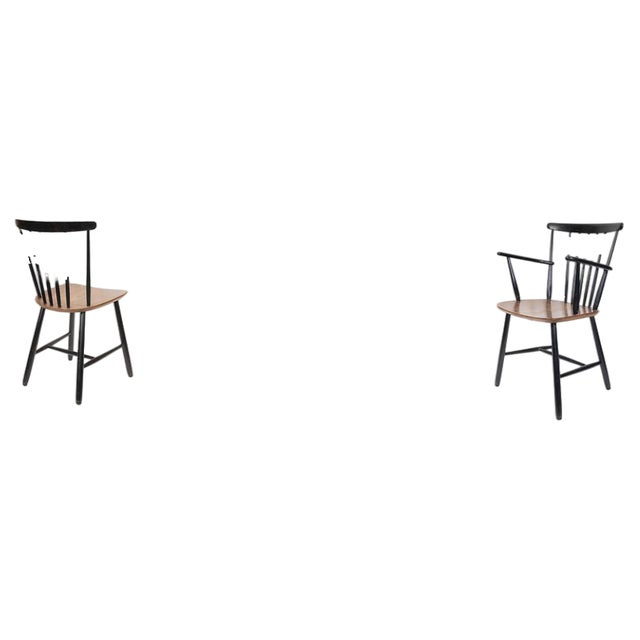 Fanett Dining Chairs by Ilmari Tapiovaara, 1949, Set of 6 For Sale