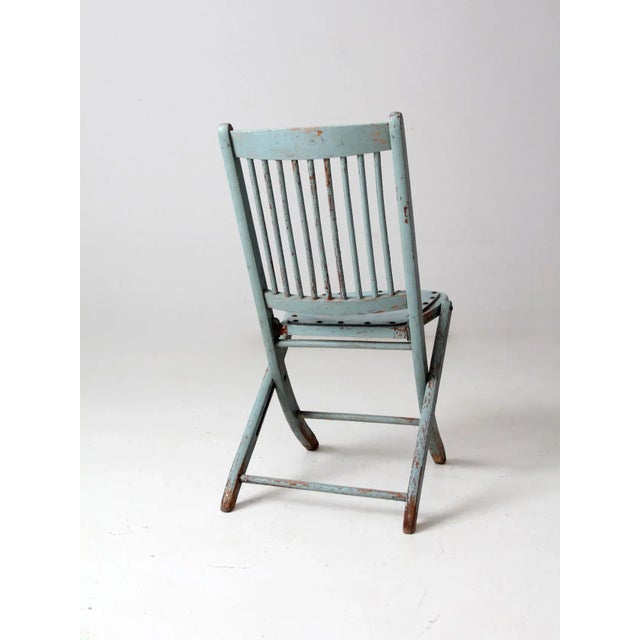Antique Painted Wood Folding Chair For Sale - Image 4 of 12