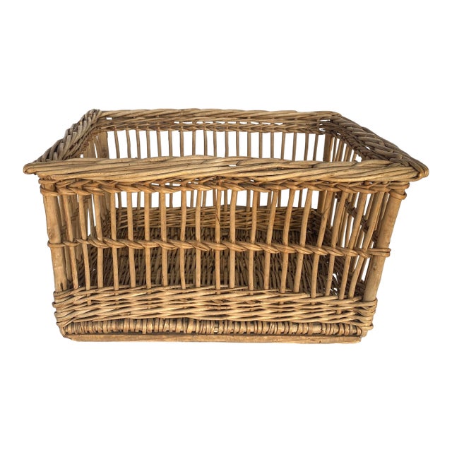 1950s French Wicker Basket For Sale