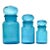 Turquoise Glass Multipurpose Lidded Canisters Made in Belgium - Group of 3 For Sale