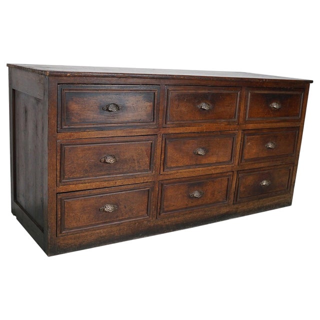 French Oak & Fruitwood Apothecary Filing Cabinet For Sale