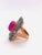 Bochic “Capri” Vintage Ruby & Blue Topaz Ring Set In 18K Gold & Silver For Sale In New York - Image 6 of 11