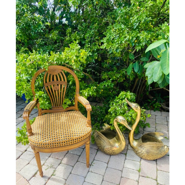 Mid 20th Century Monumental Sculptural Brass Swans Planters Restored - A Pair For Sale - Image 5 of 11