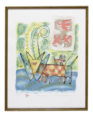 Aino Myllykangas, Heaven the Dog, 1993, Color Lithograph