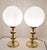 Vintage Brass Table Lamps with White Glass Shades, 1970s, Set of 2 For Sale - Image 3 of 7
