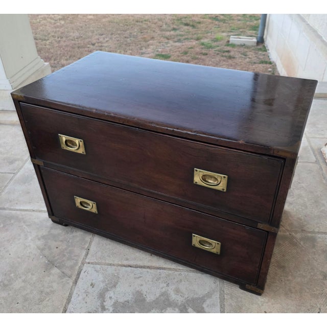 Wood Early 20th Century English Campaign Chest For Sale - Image 7 of 17