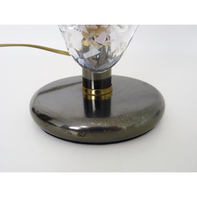 Metal Foliage Table Lamp in Glass and Anthracite Gray Metal, 1980s For Sale - Image 7 of 10