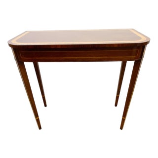 Sheraton Console Tables in Mahogany and Satinwood, Set of 2 For Sale